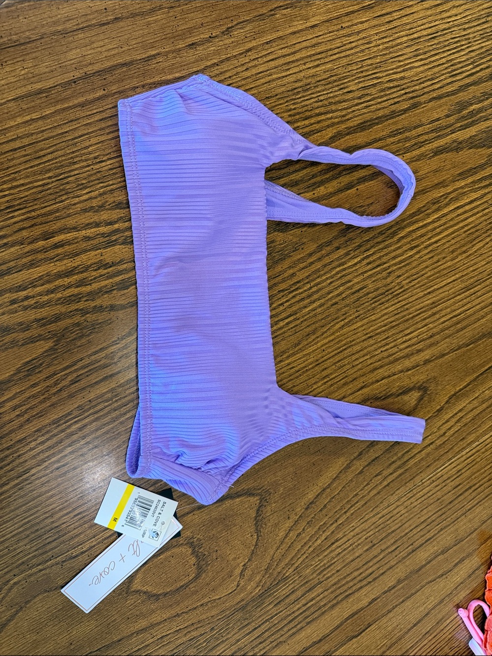 Salt + Cove Ribbed Lilac Bikini Top